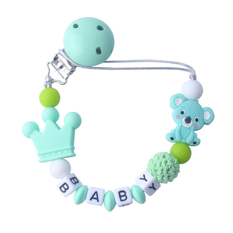 Baby Products Silicone Pacifier Chain Koala Cartoon Silicone Toy Teeth Molar Chain Customized Letters Baby Products Silicone Pacifier Chain Koala Cartoon Silicone Toy Teeth Molar Chain Customized Letters